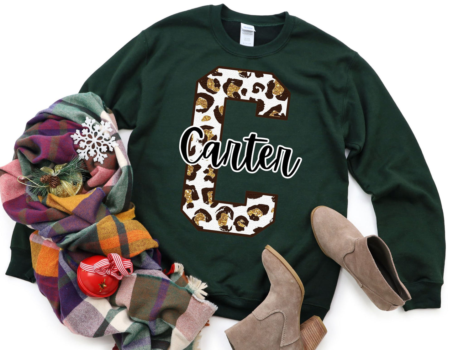 Custom Leopard Name Sweatshirt - Fall Custom Sweatshirt