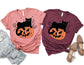 Black Cat Pumpkin Shirt - Halloween Shirt