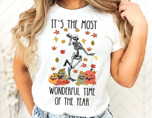 Skeleton It's The Most Wonderful Time of the Year Shirt - Fall Shirt