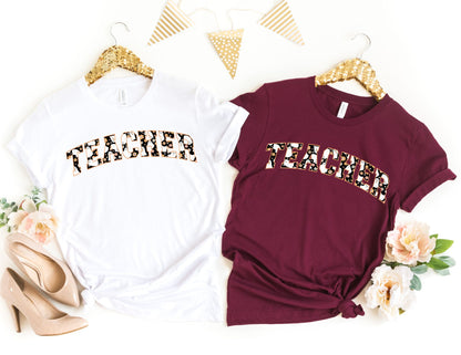 Teacher Ghost Lettering Shirt - Halloween Teacher Shirt