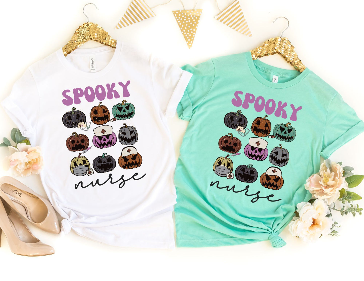 Spooky Nurse Pumpkin Shirt - Halloween Nurse Shirt