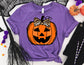 Jack O Lantern with Leopard Bow Shirt - Halloween Shirt