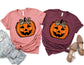 Jack O Lantern with Leopard Bow Shirt - Halloween Shirt