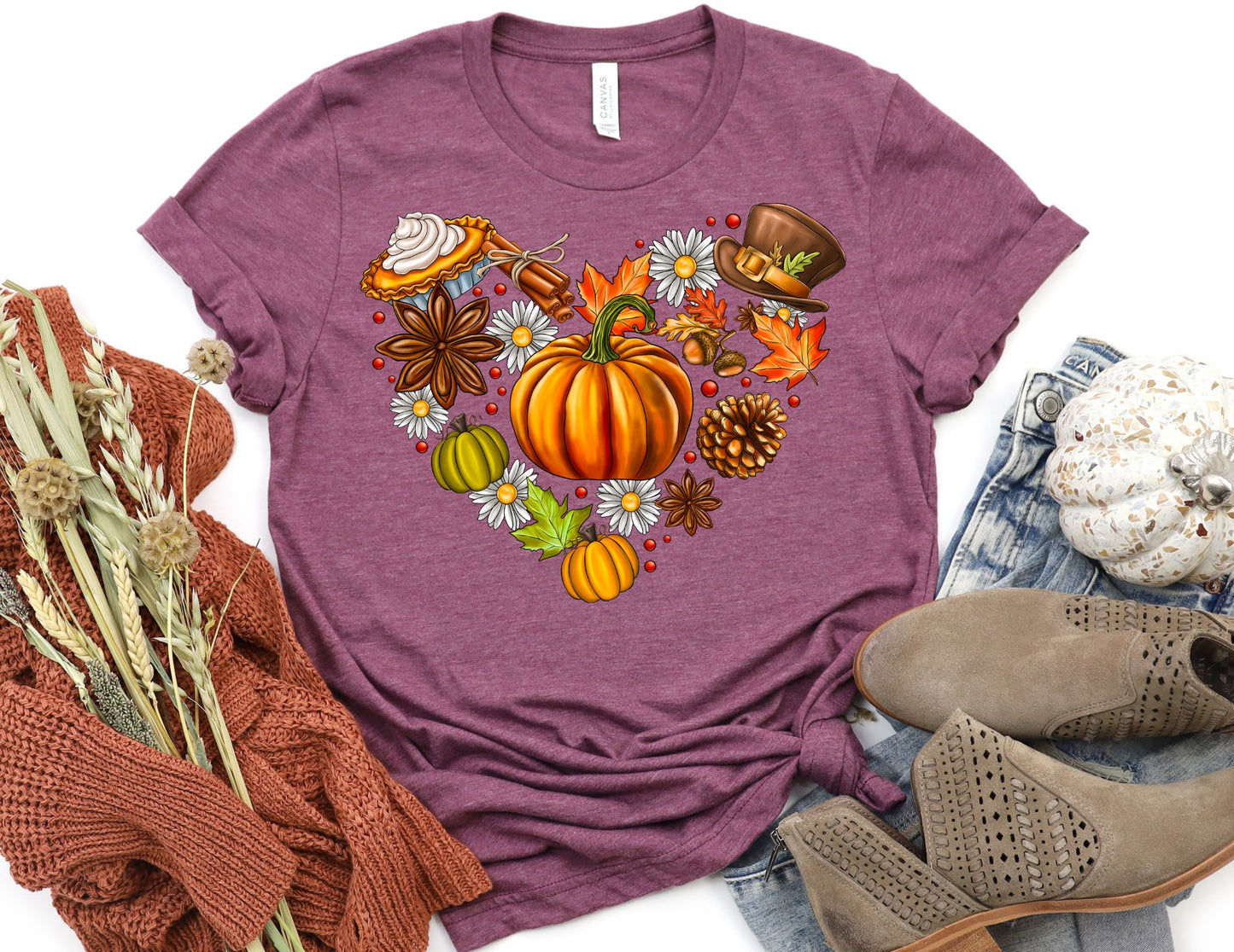 Thanksgiving Heart Shirt - Fall Shirt