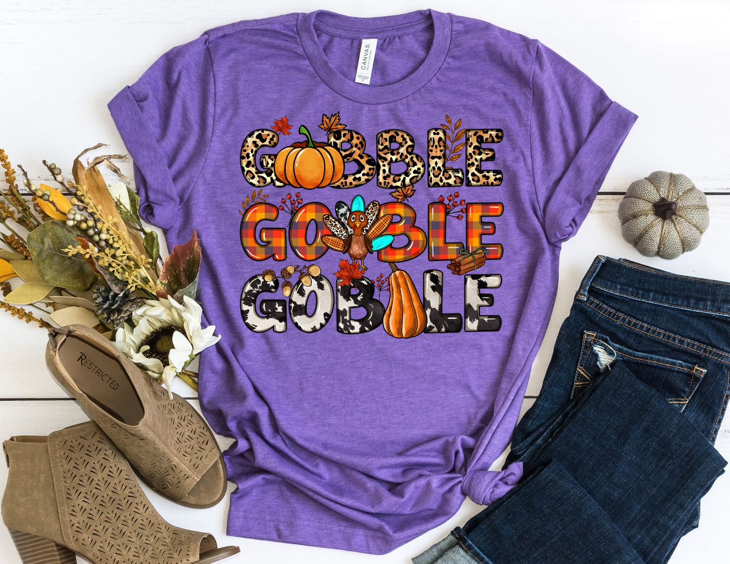 Gobble Gobble Gobble Shirt - Thanksgiving Shirt