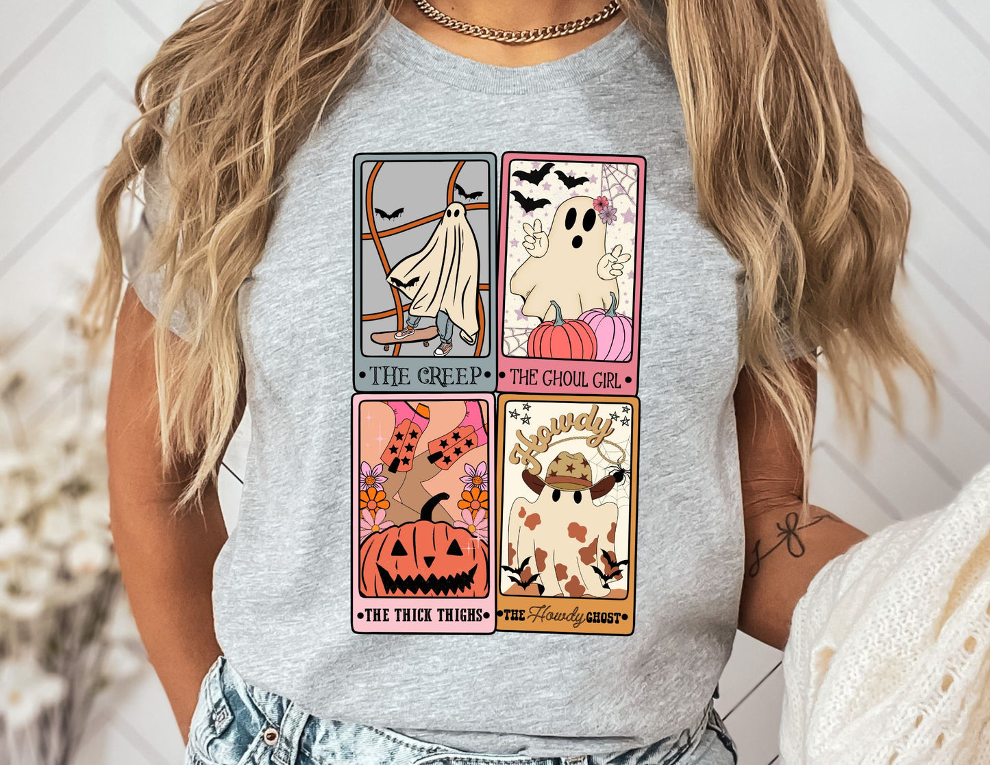 Retro Ghost Tarot Card Shirt - Halloween Shirt