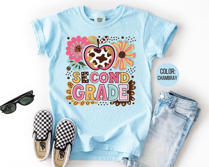 Comfort Colors 2nd Grade Boho Shirt - Girls Back to School Tee
