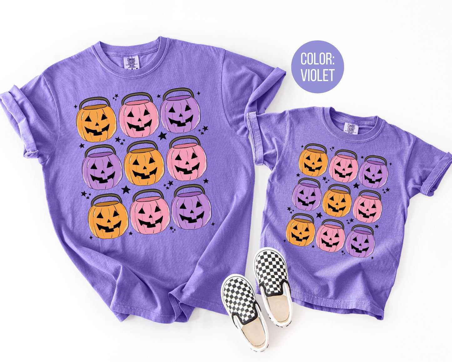 Comfort Colors Kids Halloween Shirt: Jack O' Lantern Pumpkin Tee