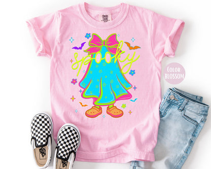 Comfort Colors Neon Ghost Halloween Shirt: Mommy and Me Matching Tees
