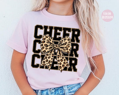 Comfort Colors Coquette Leopard Cheer Shirt - Youth & Girls