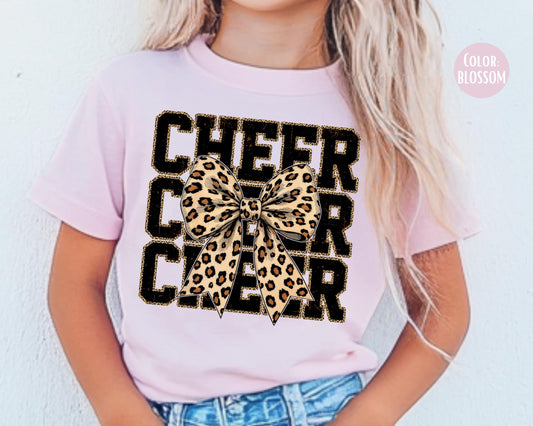 Comfort Colors Coquette Leopard Cheer Shirt - Youth & Girls