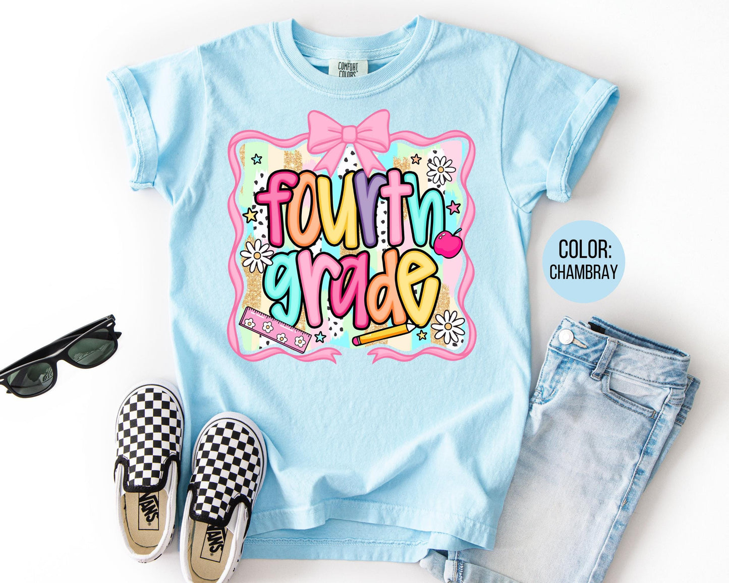 Comfort Colors 4th Grade Shirt: Preppy Back to School Tee
