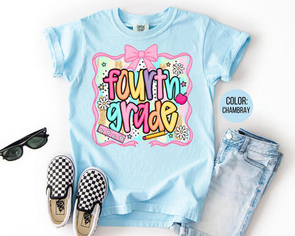 Comfort Colors 4th Grade Shirt: Preppy Back to School Tee