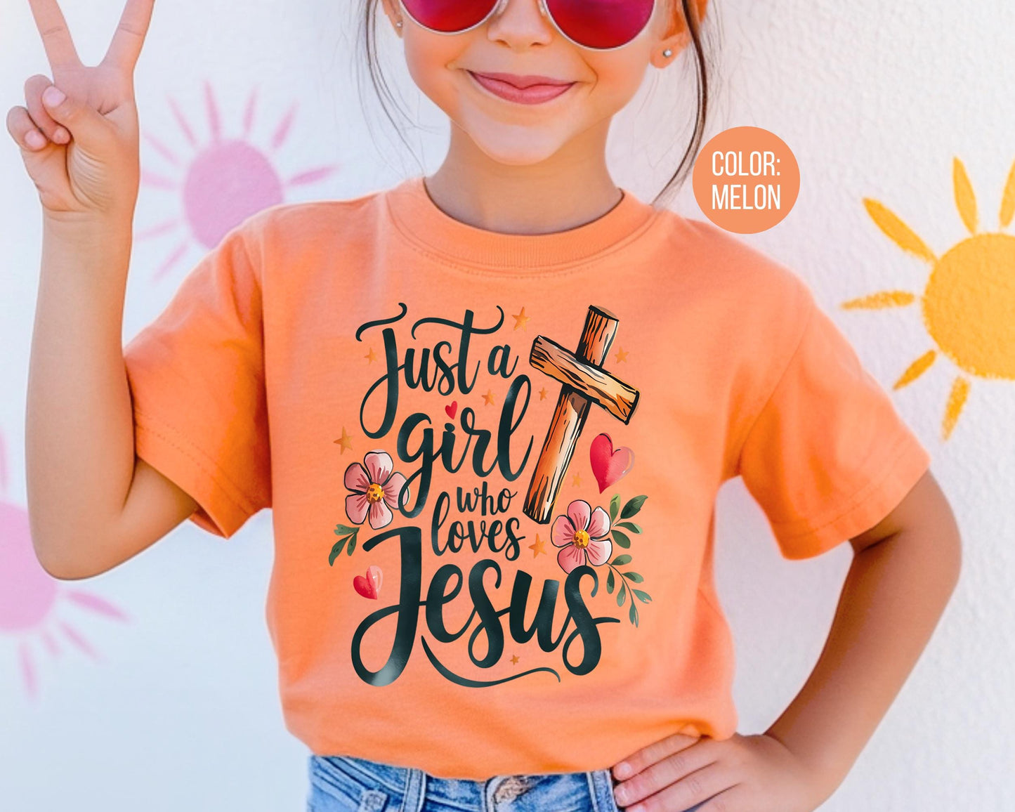Comfort Colors® Just a Girl Who Loves Jesus Shirt, Girls Jesus Shirts