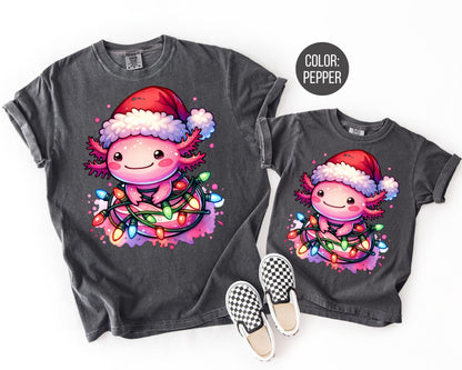 Comfort Colors Christmas Axolotl Shirt, Axolotl Gift