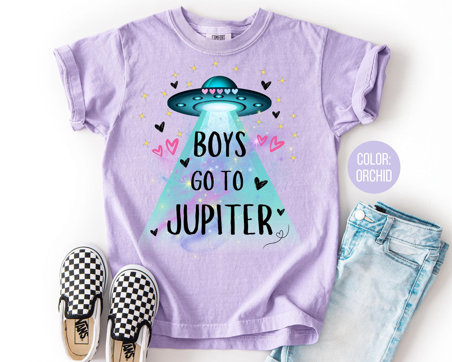 Comfort Colors Boys Go To Jupiter Shirt, Funny Girls Valentines Day Shirt