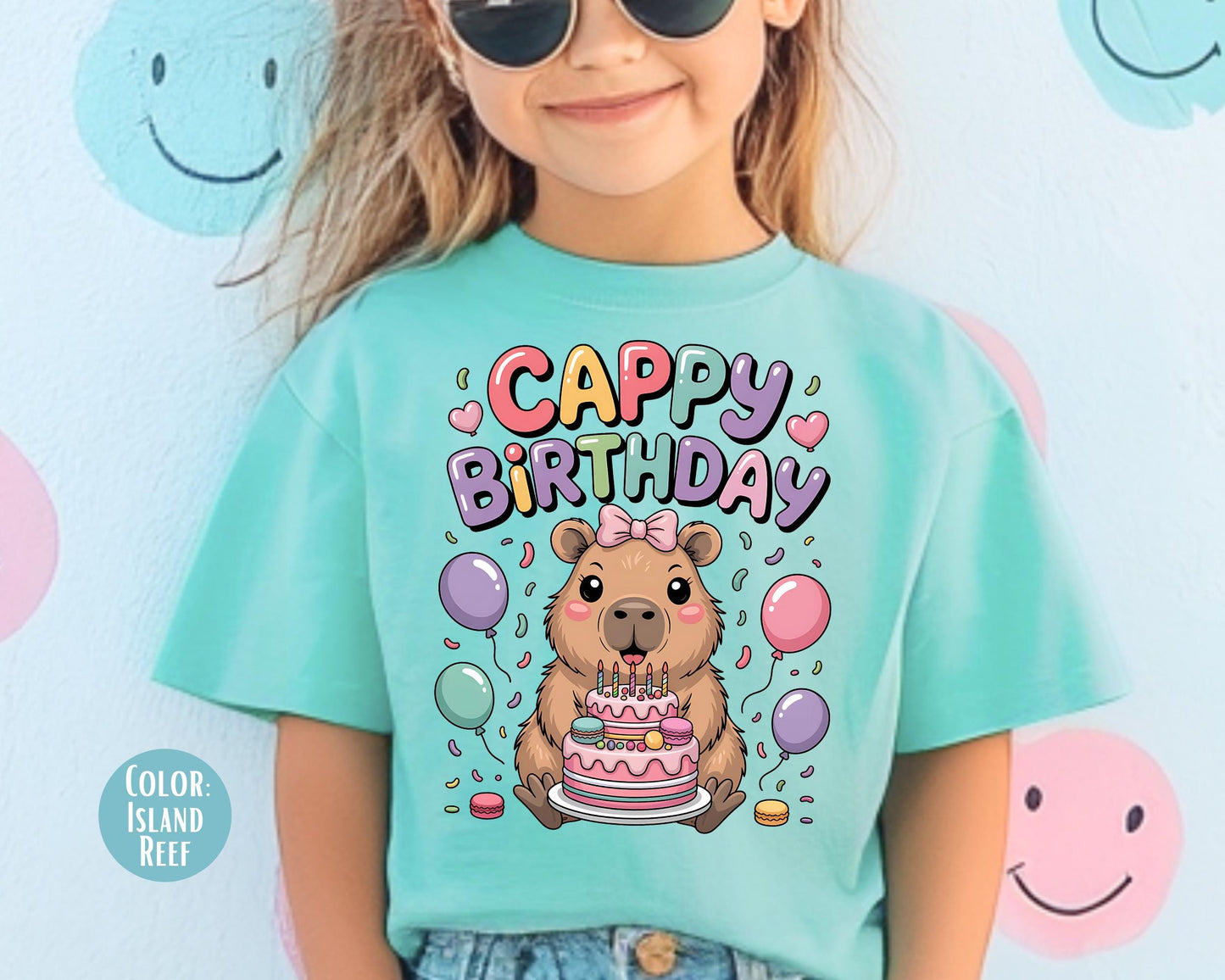 Comfort Colors Cappy Birthday Shirt, Girls Birthday Shirts, Capybara Tee