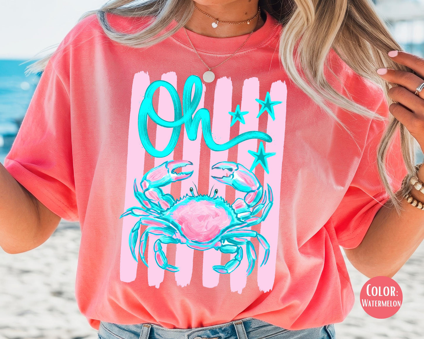 Comfort Colors Oh Crab Shirt, Funny Beach Shirts