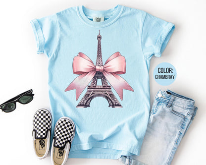Comfort Colors Girly Eiffel Tower Shirt: Paris Vacation Tee
