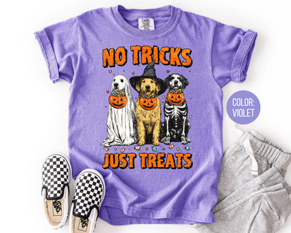 Comfort Colors Dog Halloween Shirt: No Tricks Just Treats