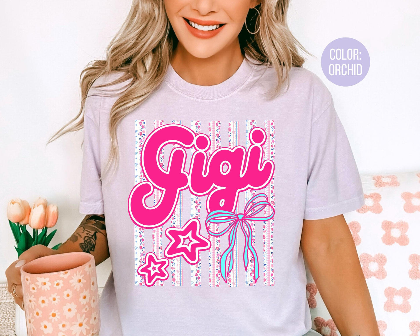 Comfort Colors® Floral Gigi Shirt, Gift for Gigi