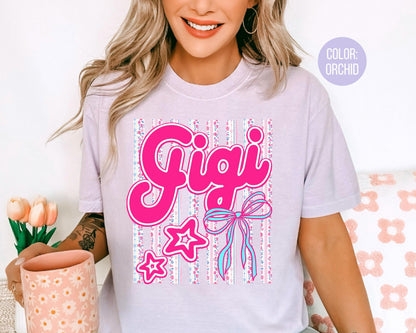 Comfort Colors® Floral Gigi Shirt, Gift for Gigi