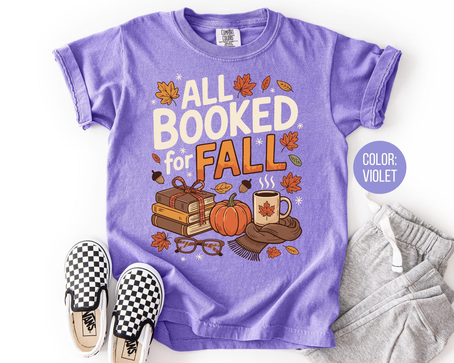 Comfort Colors All Booked for Fall Shirt: Book Lover Reading Tee