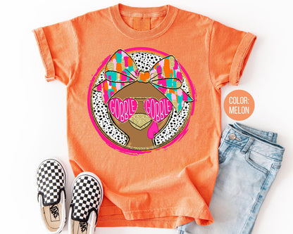 Comfort Colors Girls Thanksgiving Turkey Shirt: Mom & Daughter Matching