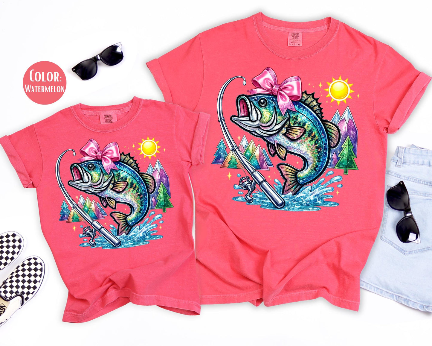 Comfort Colors® Girls Fishing Shirt, Mom and Daughter Fishing Shirts