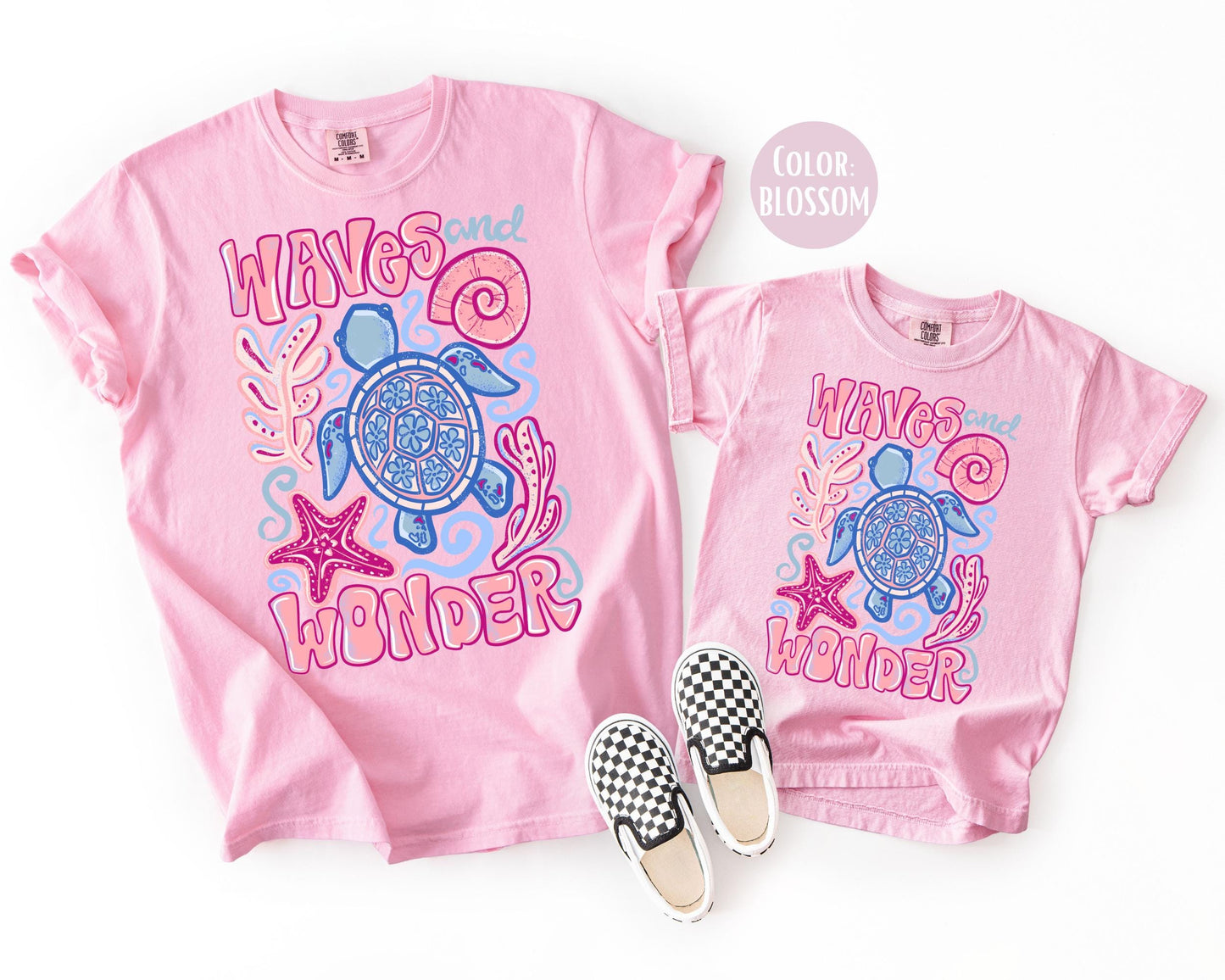 Comfort Colors® Preppy Waves and Wonder Shirt, Mama and Mini Summer Shirts