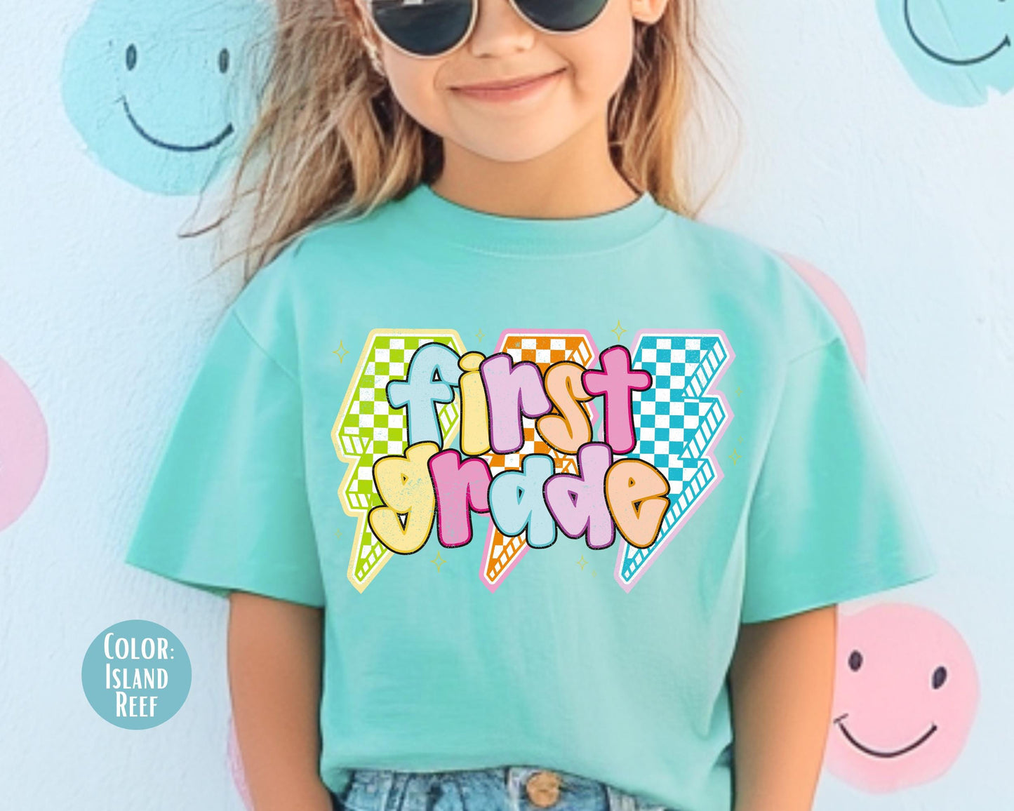 Comfort Colors First Grade Shirt: Lightning Bolt Back to School Tee