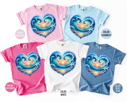 Comfort Colors® Beach Heart Shirt, Girls Beach Shirts