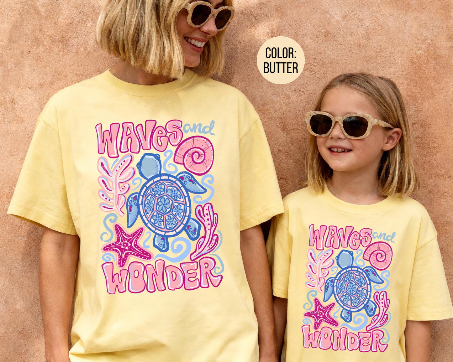 Comfort Colors® Preppy Waves and Wonder Shirt, Mama and Mini Summer Shirts