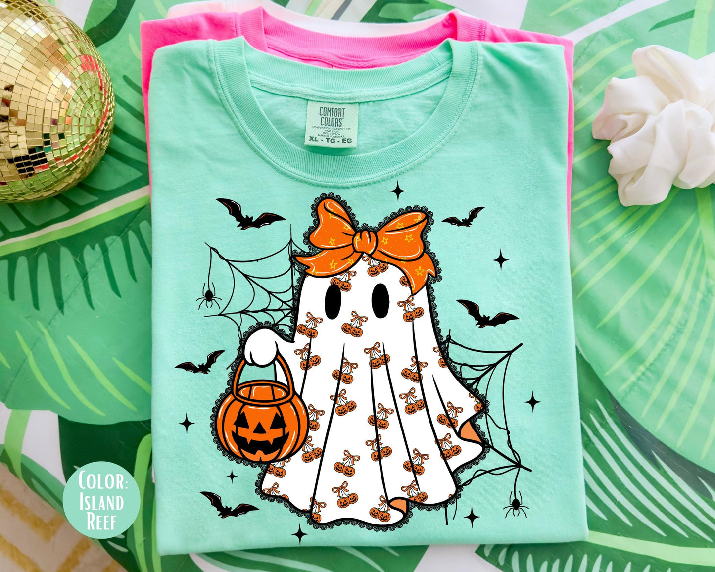 Comfort Colors Lace Ghost Shirt: Coquette Halloween Tee