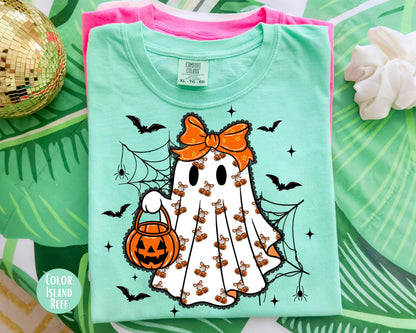 Comfort Colors Lace Ghost Shirt: Coquette Halloween Tee
