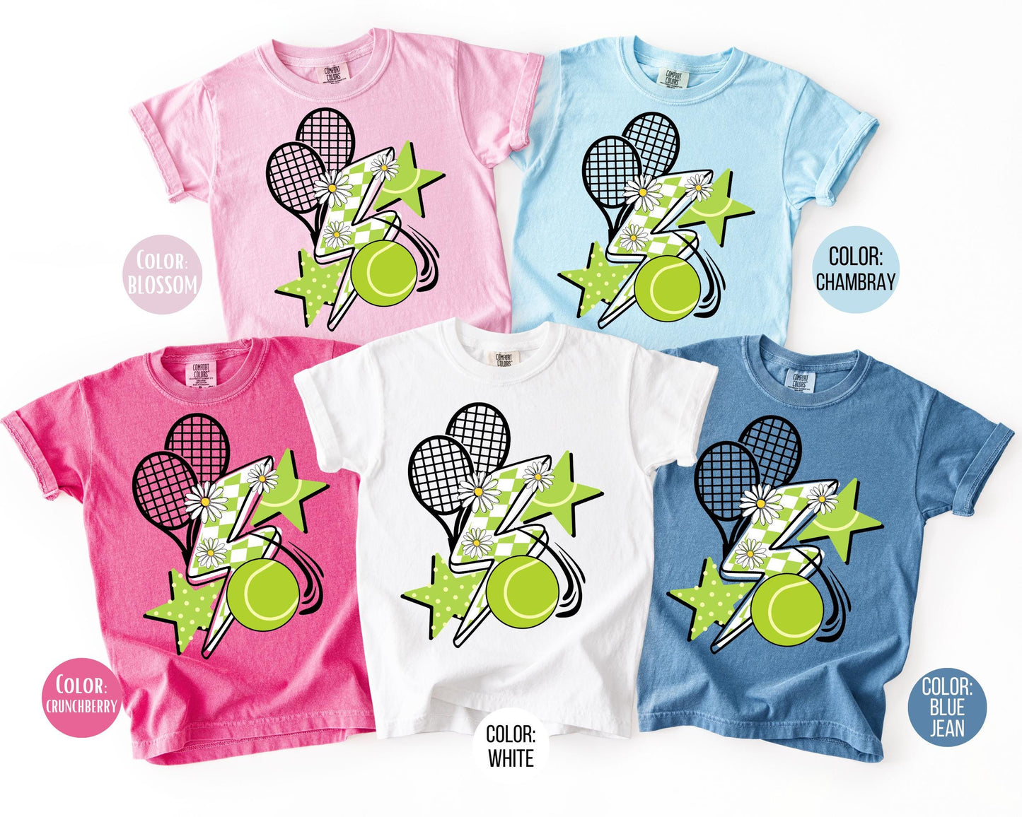 Comfort Colors Retro Tennis Shirt, kids Tennis Shirts