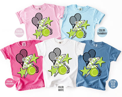 Comfort Colors Retro Tennis Shirt, kids Tennis Shirts