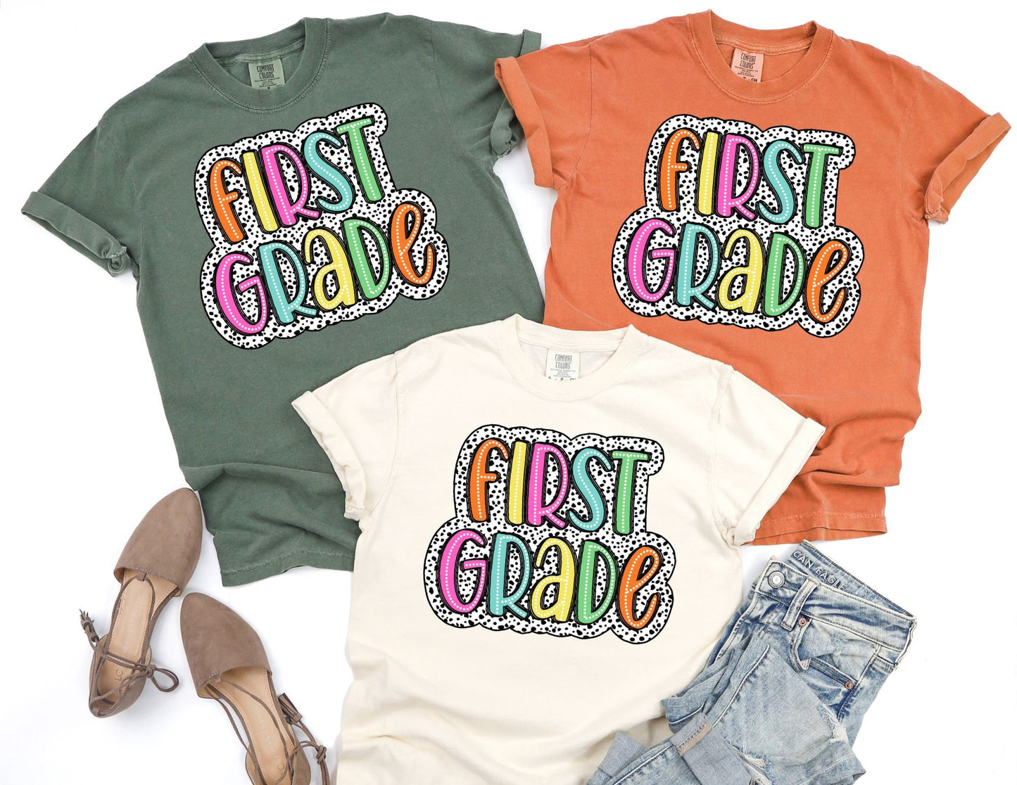 Comfort Colors Dalmatian First Grade Teacher Shirt