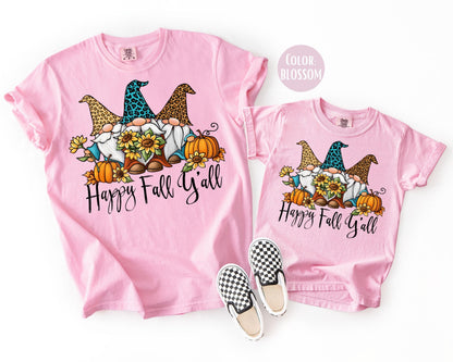 Comfort Colors Fall Gnome Shirt: Happy Fall Y'all Thanksgiving Tee