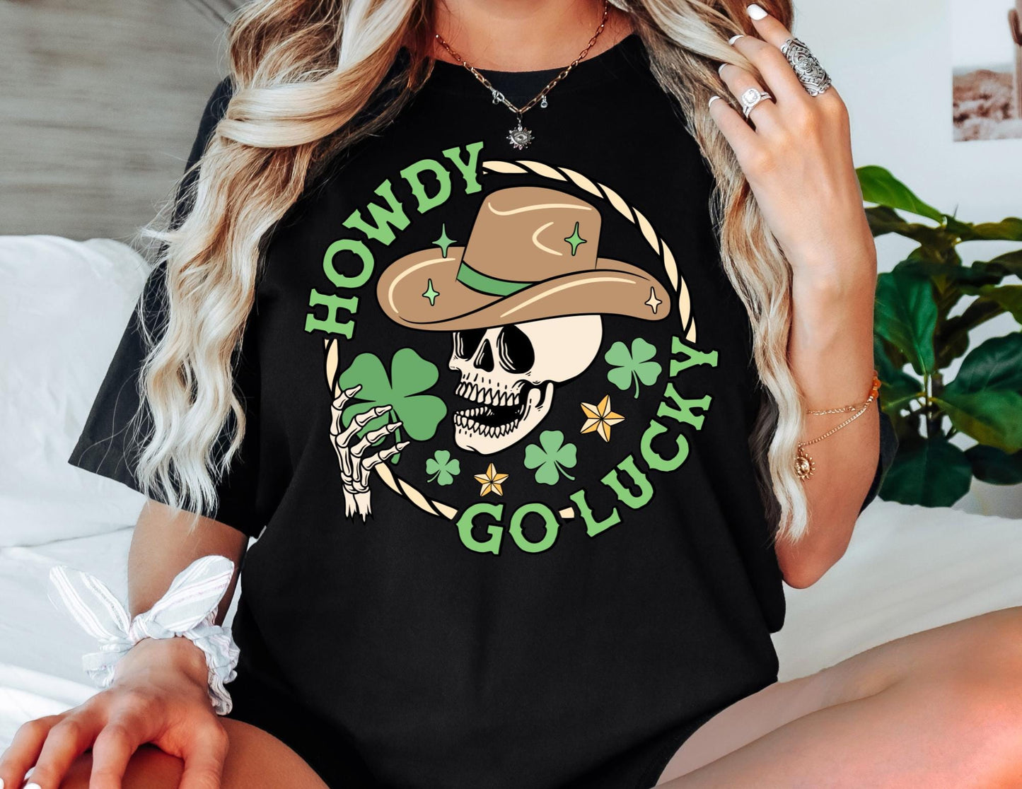 Comfort Colors Howdy Go Lucky St Patricks Day Western Shirt