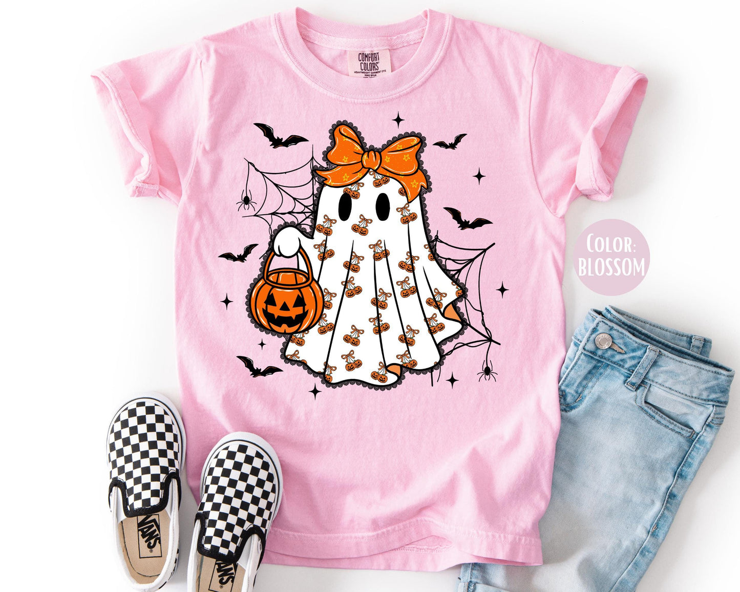 Comfort Colors Lace Ghost Shirt: Coquette Halloween Tee