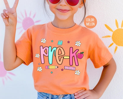 Comfort Colors® Colorful Preppy Pre-K Shirt, Pre K Teacher Shirts