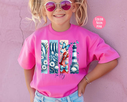 Comfort Colors Kids Nautical Lighthouse Tee - Salty Beach Shirt