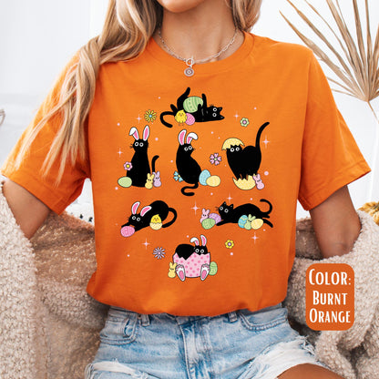 Easter Cats Shirt Cute Cat Shirt Easter T-Shirt Happy Easter Shirt with cats Easter Gift Happy Easter T-Shirt Cat Mom Easter Shirt