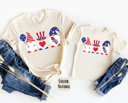 Matching July 4th Gnome Shirts, Mother's Day Gift, Matching Mommy and Me July 4th Tee, Mother Daughter, 4th of July Family Shirts