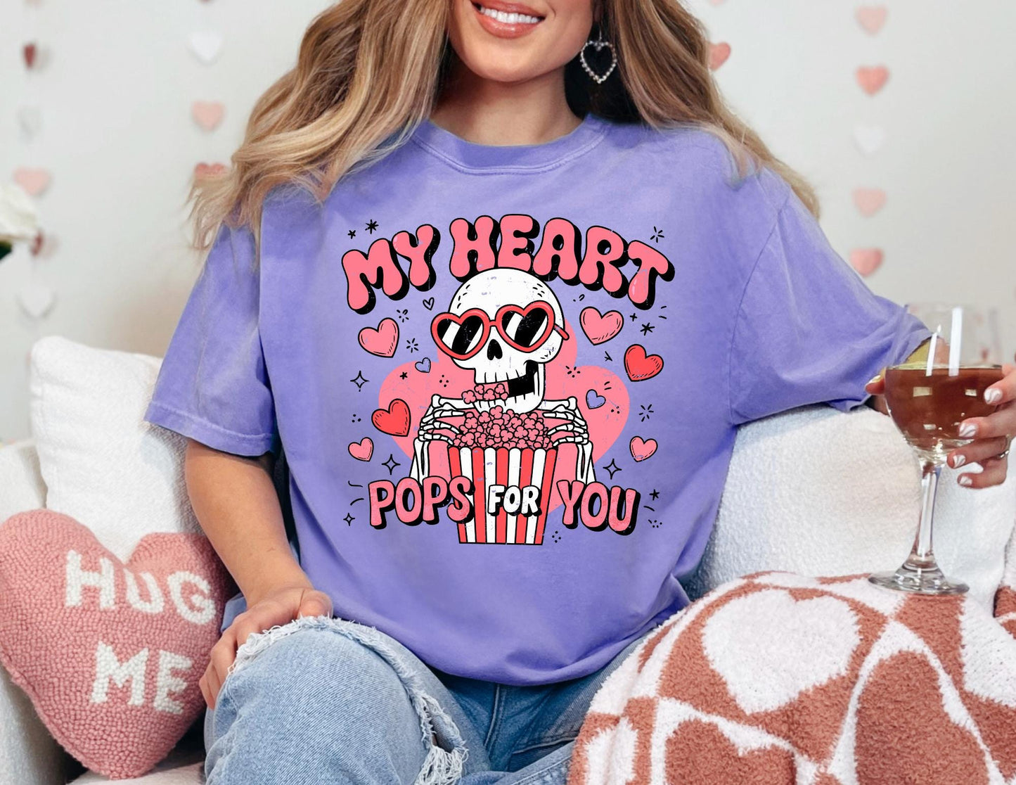Comfort Colors Valentine Shirt: My Heart Pops For You