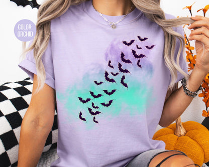 Comfort Colors Spooky Bat Shirt: Halloween Graphic Tee