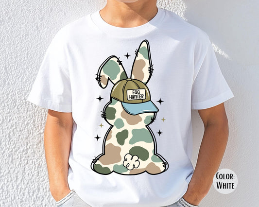 Comfort Colors® Boys Egg Hunter Bunny Shirt, Easter Shirts for Boys