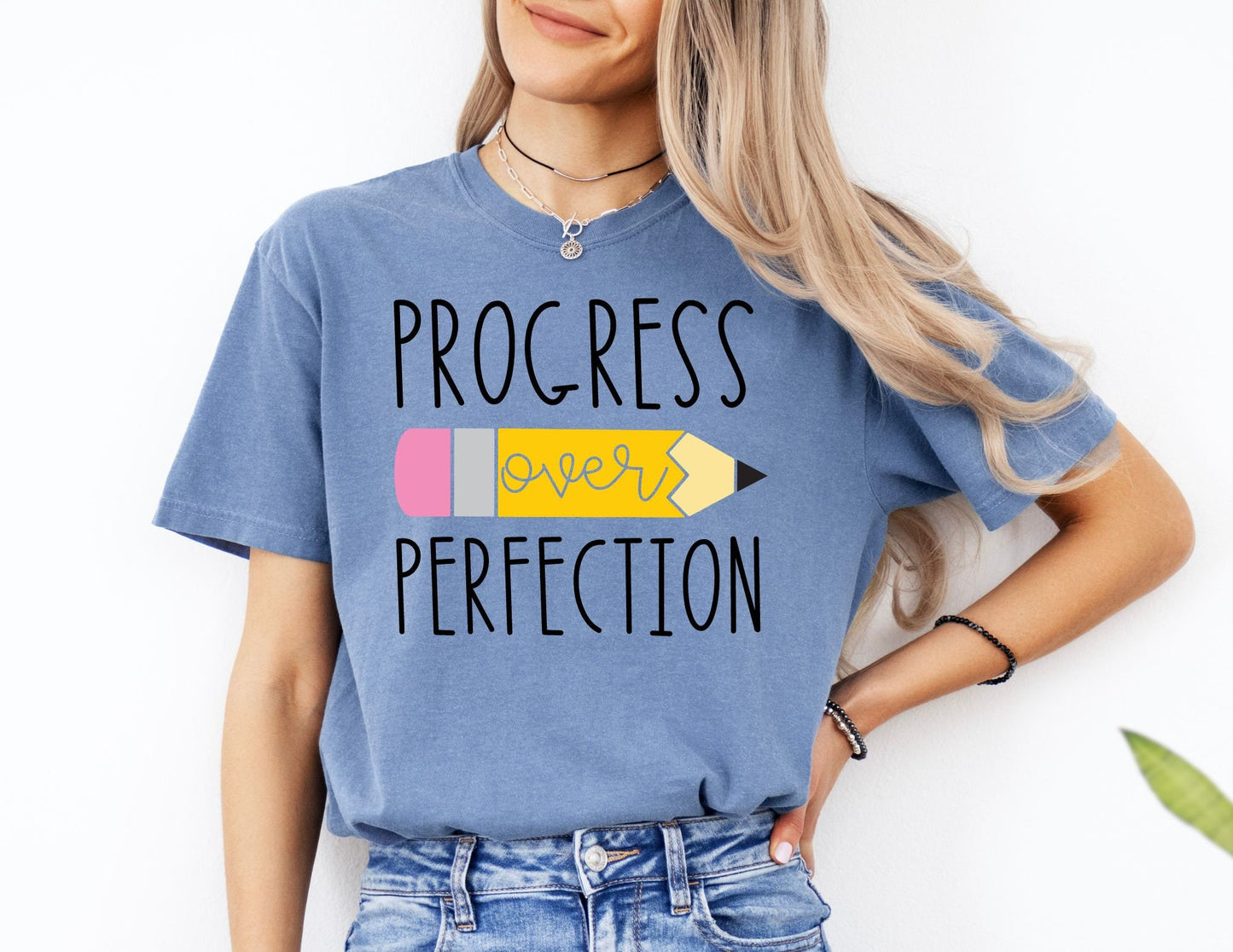 Comfort Colors Progress Over Perfection Shirt: Inspirational Teacher Tee