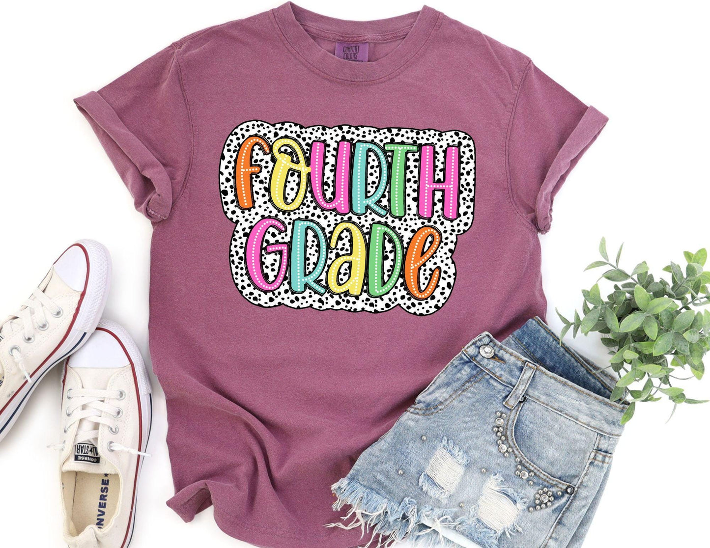 Comfort Colors Dalmatian Fourth Grade Teacher Shirt